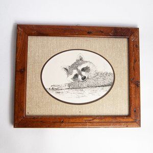70s Steve Leonardi Raccoon Print / 747/1000 / sign